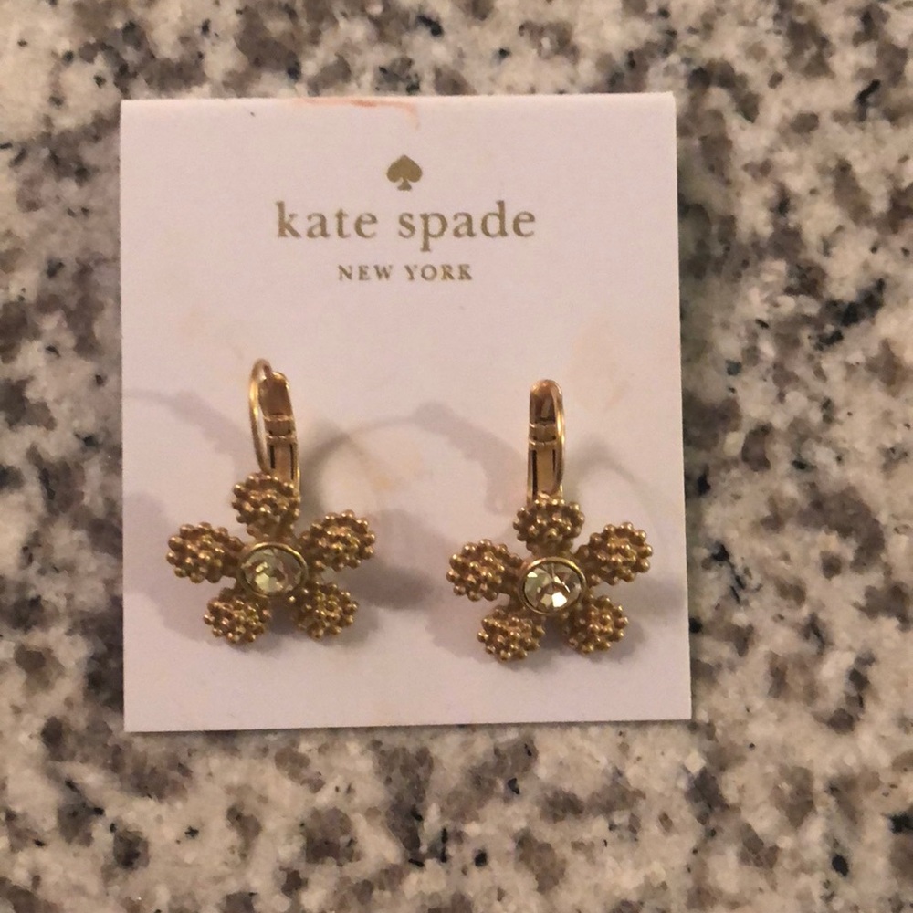 Kate Spade gold flower earrings. Never worn.
